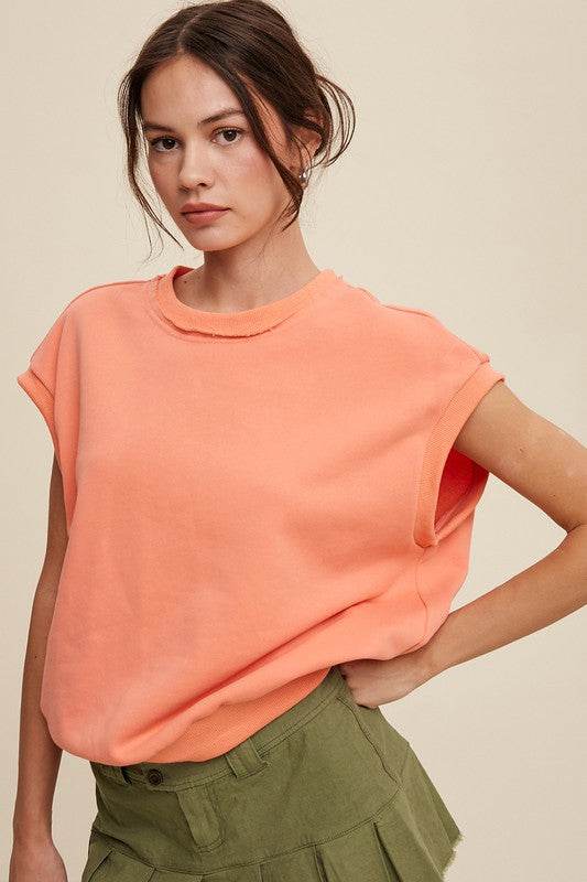 Listicle Short Sleeve Boxy Crew Neck Sweat Top - Rosa Apparel