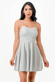 La Scala Lace Up Sleeveless Party Mini Dress 26016 - Rosa Apparel