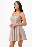 La Scala Lace Up Sleeveless Party Mini Dress 26016 - Rosa Apparel