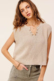 La Miel Slouchy Cropped Extended Sleeve Sweater Top - Rosa Apparel