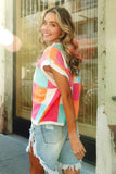 BiBi Multi-Color Checker Round Neck Sweater Vest - Rosa Apparel