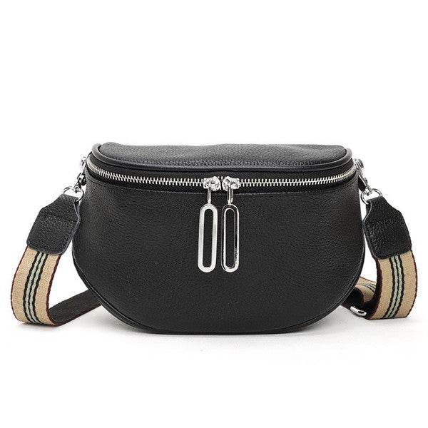 Aili's Corner Hazel Genuine Leather Strap Accents Sling Bag - Rosa Apparel