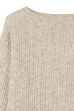 Lilou Oversize Cable Long Sleeves Boatneck Stretch Sweater - Rosa Apparel
