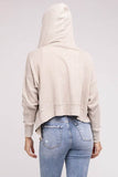 Zenana Acid Wash Cotton Waffle Hooded Zip-Up Jacket - Rosa Apparel