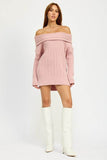 Emory Park Oversized Off Shoulder Long Sleeves Knit Sweater - Rosa Apparel