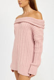 Emory Park Oversized Off Shoulder Long Sleeves Knit Sweater - Rosa Apparel