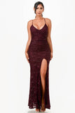La Scala Open Back Lace With Sequence Mermaid Dress 26052 - Rosa Apparel