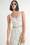Emory Park Floral Squared Neck Top - Rosa Apparel