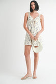 Emory Park V-Neck Ruffle Bow Tie Mini Dress - Rosa Apparel