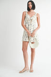 Emory Park V-Neck Ruffle Bow Tie Mini Dress - Rosa Apparel