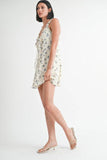 Emory Park V-Neck Ruffle Bow Tie Mini Dress - Rosa Apparel