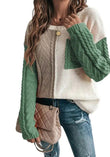 Miss Sparkling Color Block Knit Sweater
