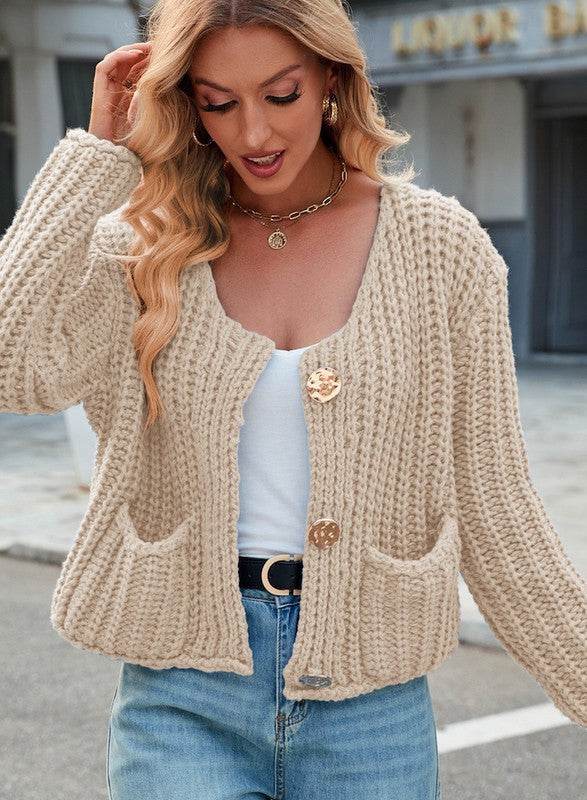 Miss Sparkling Cropped Knit Cardigan - Rosa Apparel