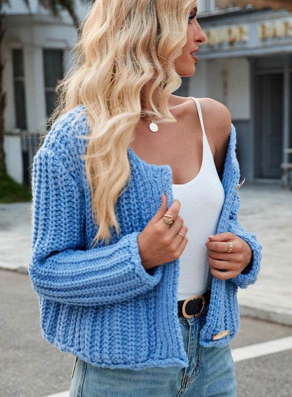 Miss Sparkling Cropped Knit Cardigan - Rosa Apparel