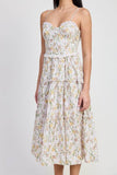 Emory Park Floral Corset Midi Dress - Rosa Apparel