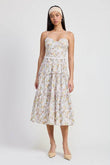 Emory Park Floral Corset Midi Dress - Rosa Apparel