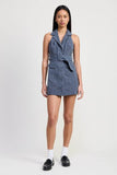 Emory Park Mini Halter Collared Sleeveless Mini Dress - Rosa Apparel
