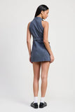 Emory Park Mini Halter Collared Sleeveless Mini Dress - Rosa Apparel