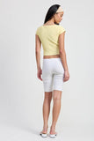 Emory Park Cap Sleeve Boat Neck Top With Button Detail - Rosa Apparel