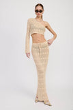 ONE SHOULDER CROCHET CROP TOP - Rosa Apparel