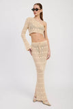 CROCHET MAXI SKIRT WITH WAIST DRAWSTRINGS - Rosa Apparel