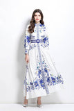 Women Fashion Floral Round Neck Maxi Dress By Claude - Rosa Apparel