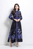 Women Fashion Floral Round Neck Maxi Dress By Claude - Rosa Apparel