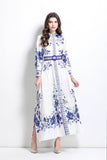 Women Fashion Floral Round Neck Maxi Dress By Claude - Rosa Apparel