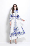 Women Fashion Floral Round Neck Maxi Dress By Claude - Rosa Apparel