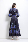 Women Fashion Floral Round Neck Maxi Dress By Claude - Rosa Apparel