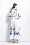 Women Fashion Floral Round Neck Maxi Dress By Claude - Rosa Apparel