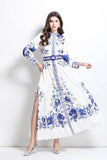 Women Fashion Floral Round Neck Maxi Dress By Claude - Rosa Apparel