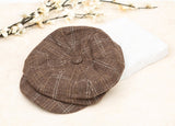 Aili’s Corner Tweed Newsboy Cap Classic Plaid Style