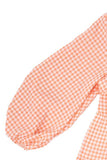 Lilou Gingham Checked Tiered Puff 3/4 Sleeves V-Neck Mini Dress - Rosa Apparel