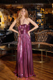 Juliet Radiant Metallic Halter Neck A-Line Prom Dress JT2503A - Rosa Apparel