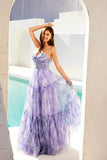 Juliet Print Strapless A-line Gown JT2507A - Rosa Apparel