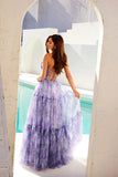 Juliet Print Strapless A-line Gown JT2507A - Rosa Apparel