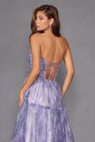 Juliet Print Strapless A-line Gown JT2507A - Rosa Apparel