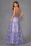 Juliet Print Strapless A-line Gown JT2507A - Rosa Apparel