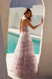 Juliet Print Strapless A-line Gown JT2507A - Rosa Apparel