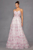 Juliet Print Strapless A-line Gown JT2507A - Rosa Apparel