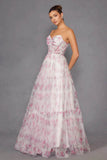 Juliet Print Strapless A-line Gown JT2507A - Rosa Apparel