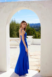 Juliet Fitted Long Cowl Neck Slit Dress JT2518I - Rosa Apparel