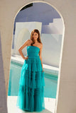 Juliet Strapless Tiered A-line Slit Gown JT2542S - Rosa Apparel