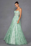 Juliet Glitter Print Strapless A-line Gown JT2547S - Rosa Apparel