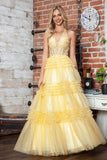 Juliet Halter Ruffled A-line Slit Gown JT2556S - Rosa Apparel