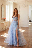 Juliet Print Sleeveless A-line Slit Gown JT2562S - Rosa Apparel