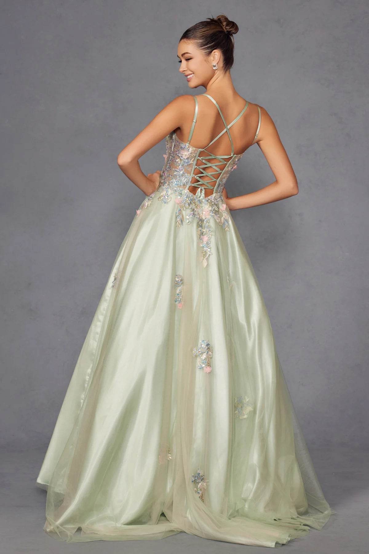 Juliet Applique Sleeveless A-line Gown JT2565U - Rosa Apparel
