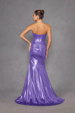 Juliet Strapless Sweetheart Neckline Bodice Fitted Sparkling Metallic Prom Dress JT2578H - Rosa Apparel