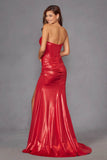 Juliet Strapless Sweetheart Neckline Bodice Fitted Sparkling Metallic Prom Dress JT2578H - Rosa Apparel
